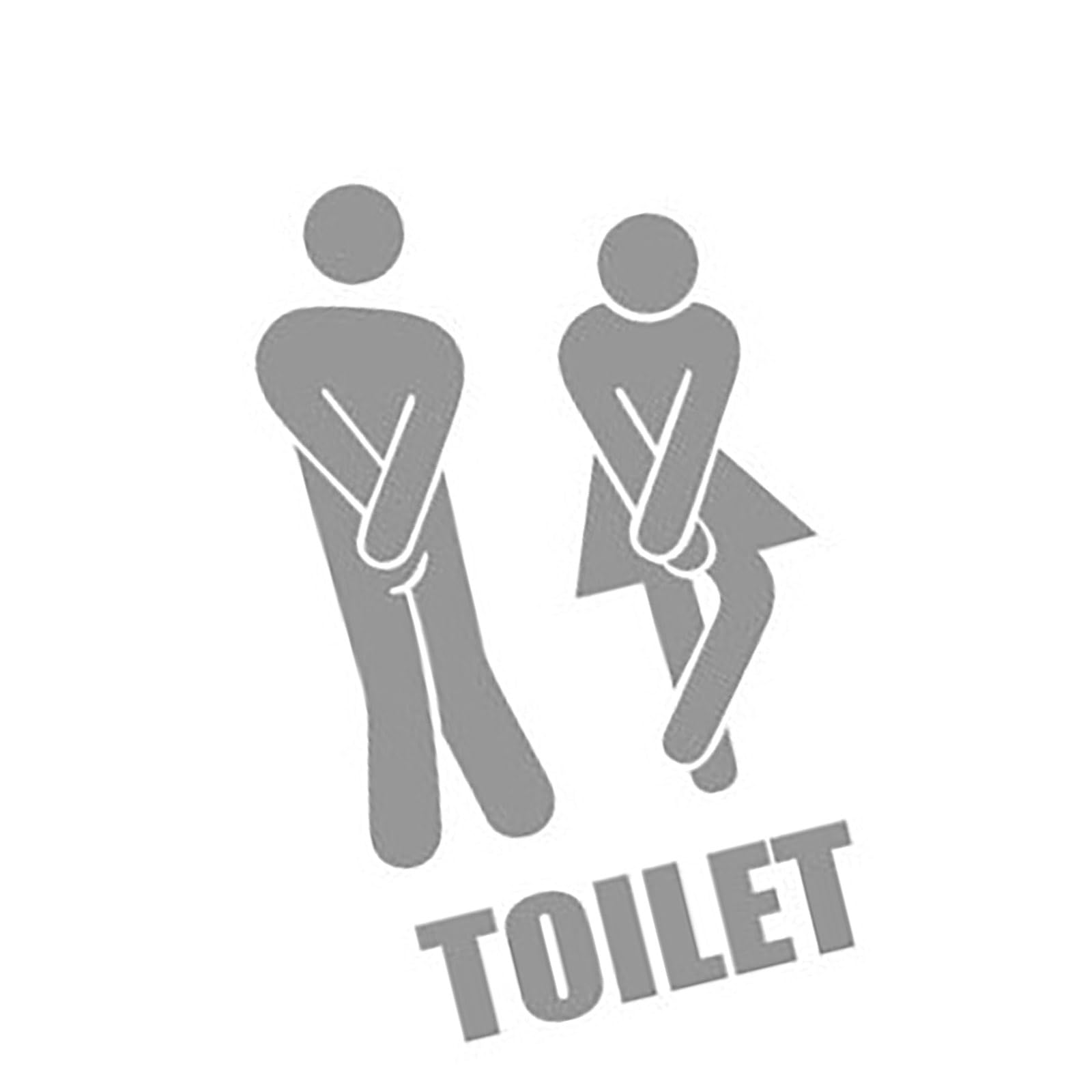 carotoe Adhesive Toilet Sticker for Bathroom Door Adhesive and Removable Decal Door Sign Bathroom Decorations Decal