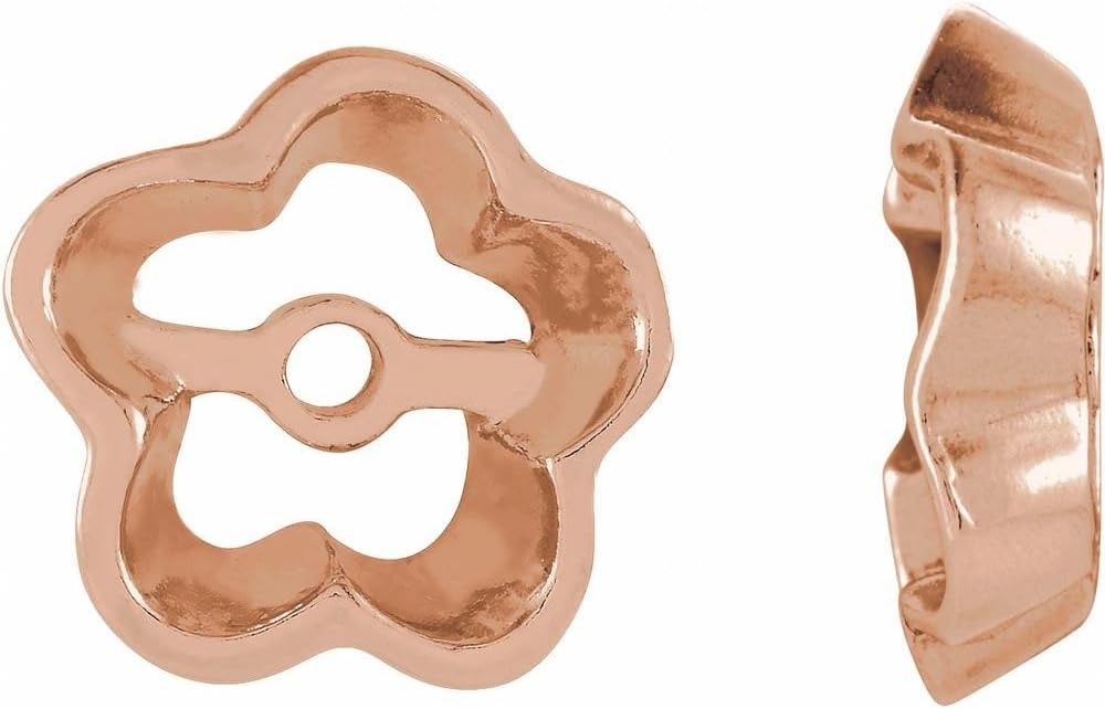 14k Rose Gold 4.3mm Interior Diameter Earrings Jackets Fine Jewelry For Women Gifts For Her (Mounting Only, Not All Stones Included)