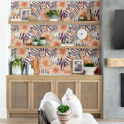 Papier peint floral pour rénover facilement un mur sans colle