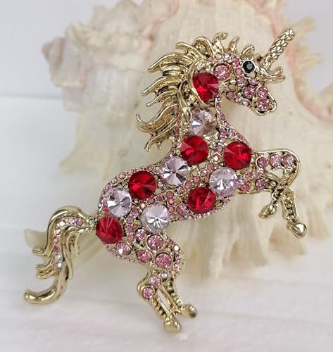 Image of Unique Animal Unicorn Horse Brooch Pin Pendant Austrian Crystal BZ6172