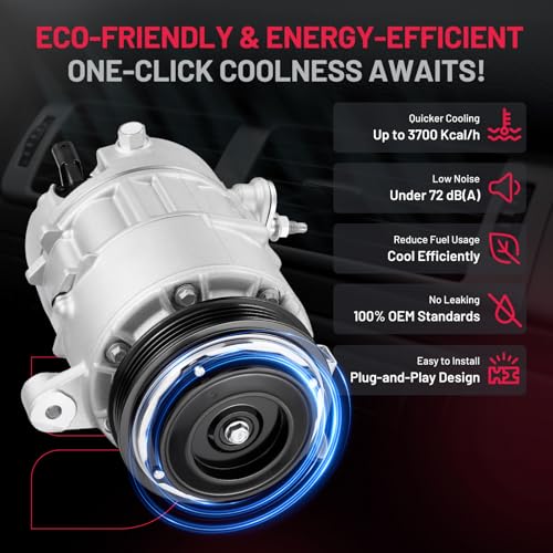 BDFHYK 84417409 Air Conditioning A/C Compressor with Clutch Compatible with Cadillac Escalade Escalade ESV, Compatible with Chevrolet Silverado 1500 2500 3500 Suburban Tahoe Cheyenne