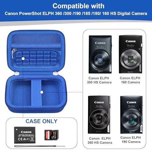 Funda rígida azul para cámara Canon PowerShot ELPH 360 HS miniatura 3