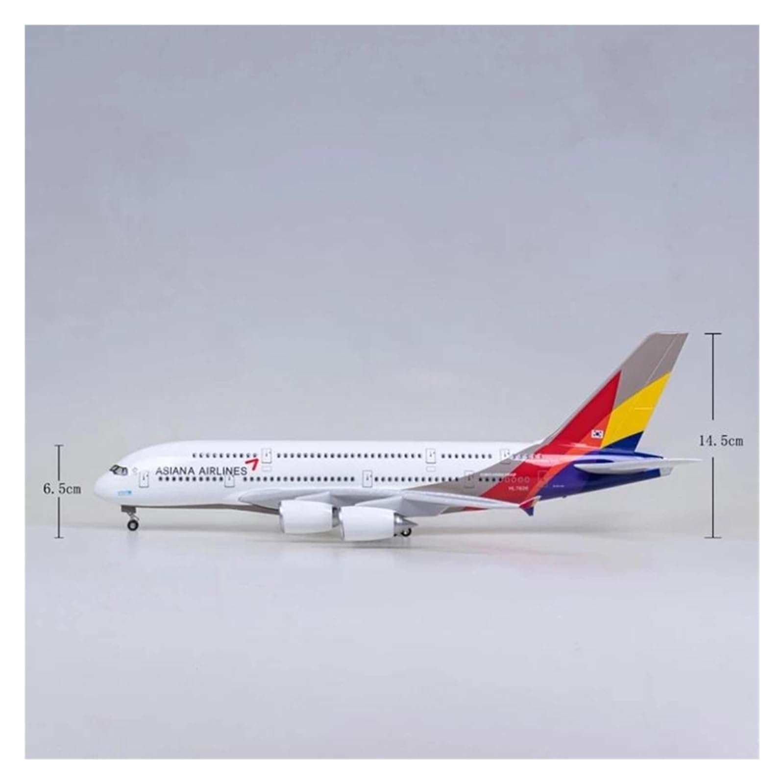 Odlewane zabawki samolotowe w skali 1/160 dla A380 azjatycki koreański samolot linii lotniczych Odlewany model z żywicy kolekcjonerski model samolotu wyświetlacz statyczny samolot do zbierania i