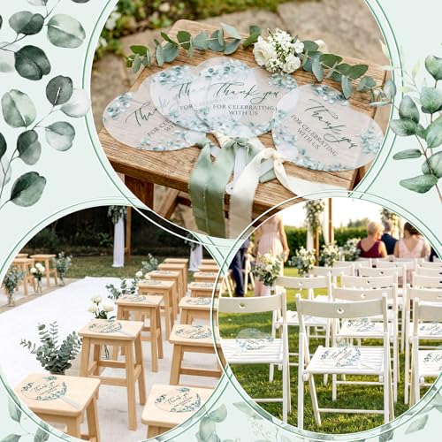 Image of Geelin 50 Pcs Wedding Fans Heart Shape Acrylic Bridal Shower Handheld Favor Fans for Guests Summer Wedding Bridesmaid Gift for Hot Outdoor Ceremony Baby Shower
