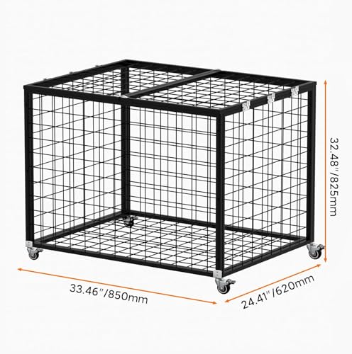 Homelio Rollender Sportball-Aufbewahrungswagen mit doppeltem Deckel, abschließbares Ballregal mit Rädern für Fitnessstudios, Schulen, Clubs, Indoor- und Outdoor-Basketballaufbewahrung