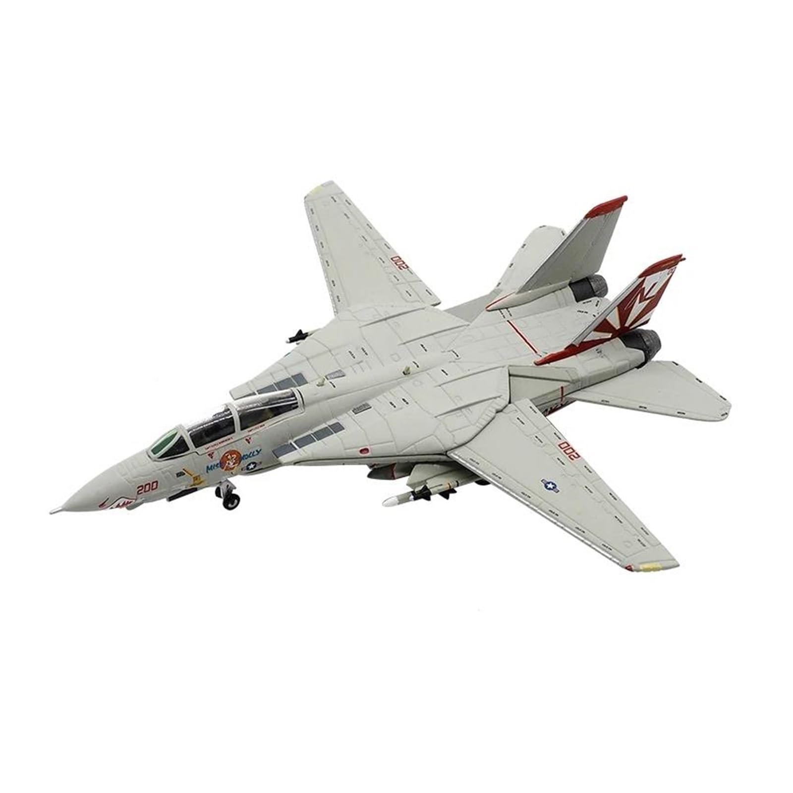 Modelo de avión Diecast F14 coleccionable en escala 1/200 de aleación para vitrina de oficina