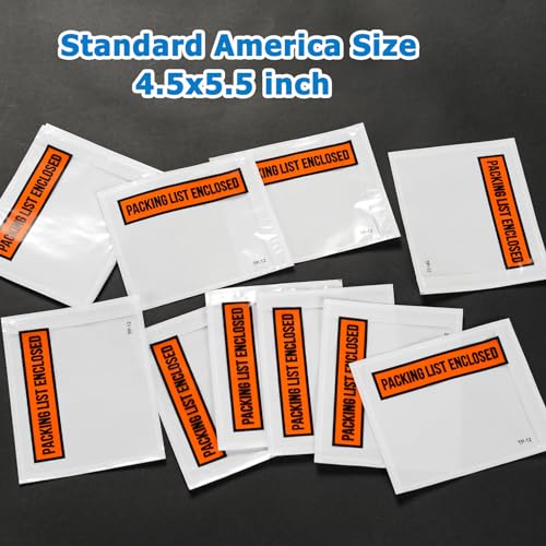 Image of 1000pcs 4.5 inchx5.5 inch Packing List Envelopes Self-seal Packing Slip Envelope Pouches Shipping Label Sleeves Top Loading Packing List Enclosed Bags.