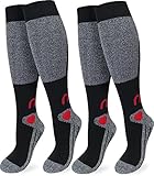 normani 1 oder 2 Paar original Skisocken Thermolite mit gepolsterten Belastungszonen Farbe 2 Paar Rot Größe 39/42