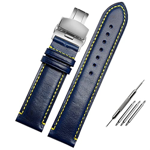 Bracelet AT8020 JY8078 de montre bleu 23mm de rechange avec boucle