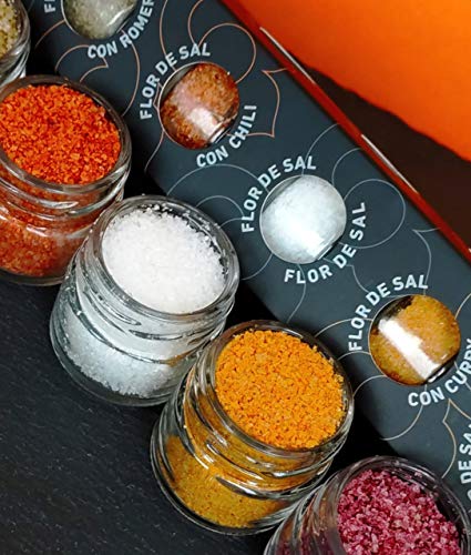 Foto von GLOSA MARINA - Flor de Sal Gourmet Salze, Meersalz aus Mallorca als ideales Gewürze Geschenkset Salzset (5x20g)