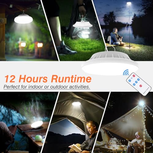 Solar Camping Lanterns Remote Tent Light - 4000LM Portable LED Camping Light Hanging Waterproof USB Rechargeable Lantern for Camping, Hiking, Power Failure, Hurricane (120 LEDs) - Image 4