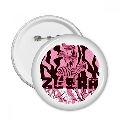 Badge rond zèbre pourpre 5pcs idée cadeau anniversaire fête décoration