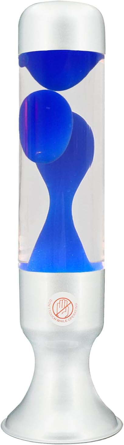 16 Inch Liquid Lamp, Blue Wax Motionin Liquid Motion Light, Calming and Entertaining Lamp, Night Light Home Decor for Meditation, Amazing Gifts for Adults & Kids, Silver Base.（jbd）