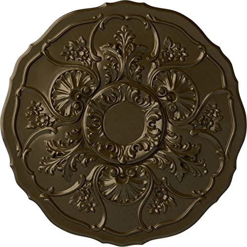 Image of Ekena Millwork CM22CNBRS 22 OD x 1 1 /2 P Cornelia Ceiling Medallion fits Canopies up to 4 inch, Brass