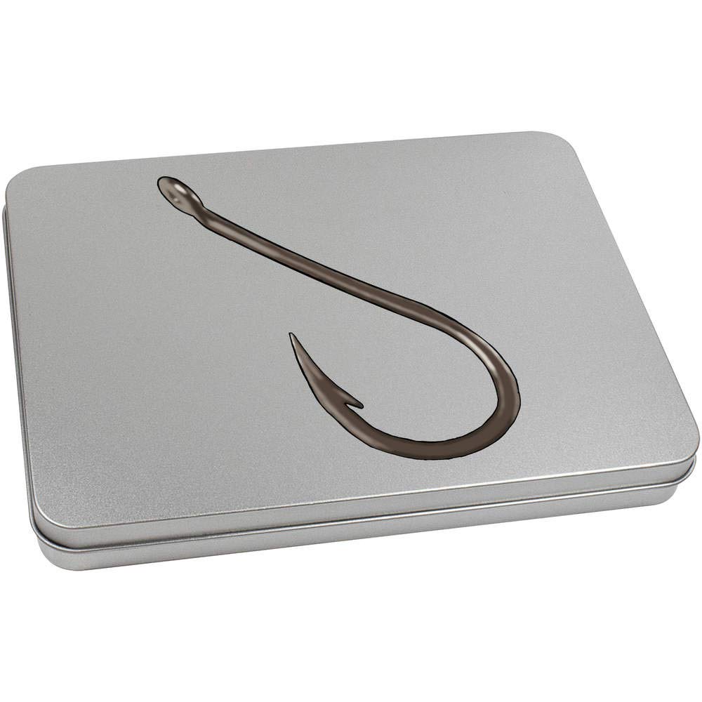 Azeeda 220mm 'Fishing Hook' Metal Hinged Tin/Storage Box (TT00130437)