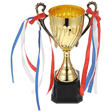 Kisangel Golden Sports Award Trophy Meta Match Tournaments Gold Trophy Cups Competitive Trophy Honor Trophy for Award Ceremony Appreciation Gift 24. 5cm Cover