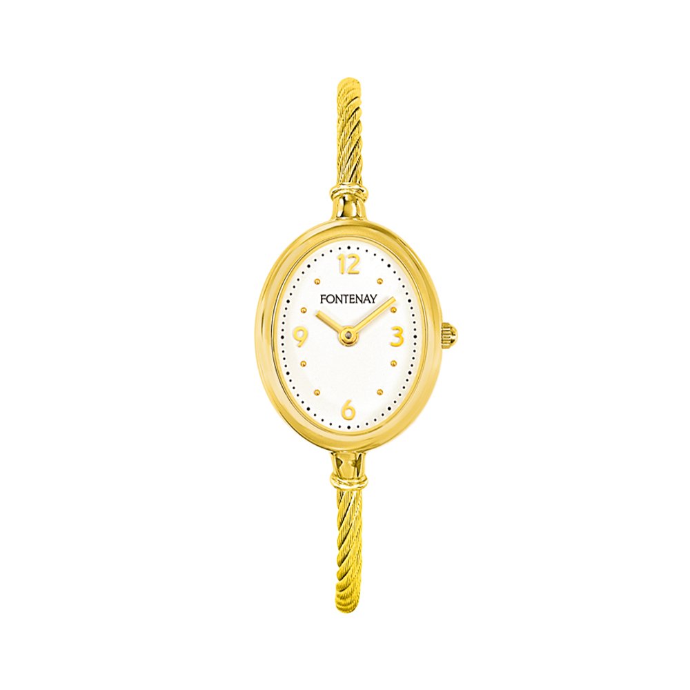 B00A8Z6CK4 Fontenay Paris - Watch with Zirconia - Stainless Steel - Clasp - Unisize - Woman - Girl - Gift - Modern - Fashion - Gold and White
