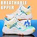 kniaiwx Men's Basketball Shoes Breathable Anti Slip Fashionable Graffiti Training Shoes Outdoor Shoes White-Yellow Size 9.5