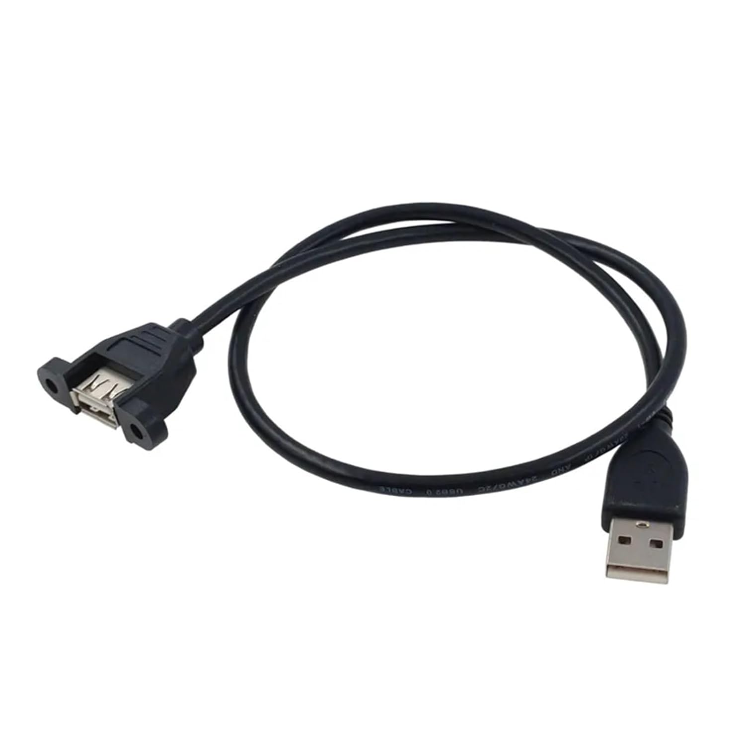 USB2.0 USB 3.0 Extension Cable Cable Male to Female Extender Data Sync no Screw Panel Mount Connector for PC Printer Hard Disk(USB 2.0 F-F 0.5m)