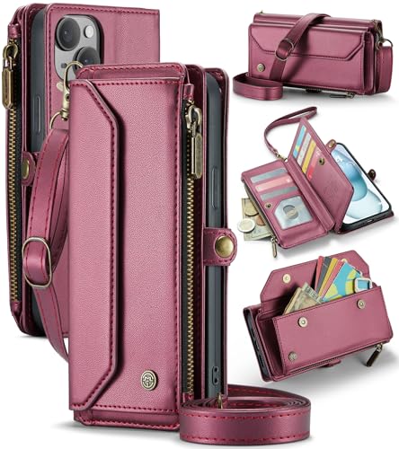 Protection antichoc iPhone 15 Plus bordeaux anti-rayures et RFID