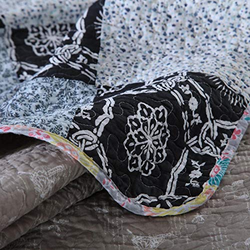 Qucover Multicolor Geometric Patchwork Bedspread Quilt Sets 3-Pieces, Queen Size | Qucover Multicolor Geometric Patchwork Bedspread Quilt Sets 3-Pieces, Queen Size - Image 5
