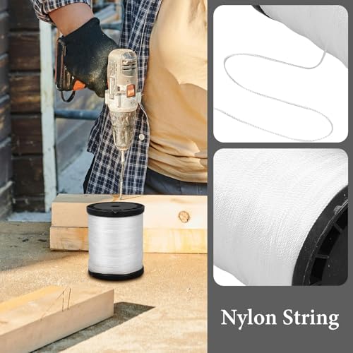 Cuerda de Nylon para Albañilería Resistente, Cordón Trenzado Blanco 2 Rollos 0.195kg Cada Uno Cuerda de Trabajo Pesada para Herramientas y Albañilería miniatura 5