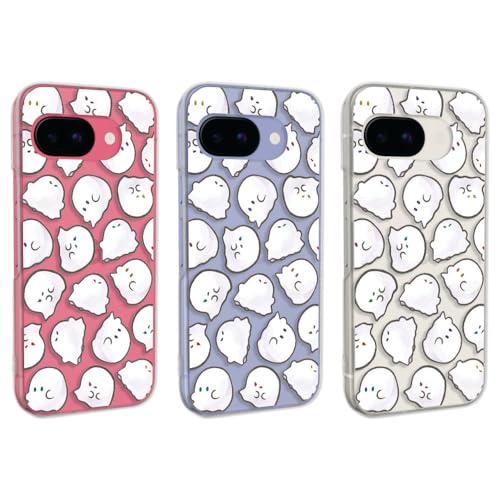 Google Pixel9a ケース カバー ポリカーボネート製 スマホケース 透明 プラケース ハードケース おばけ いっぱい柄 TK-1061F グーグル ピクセル9A