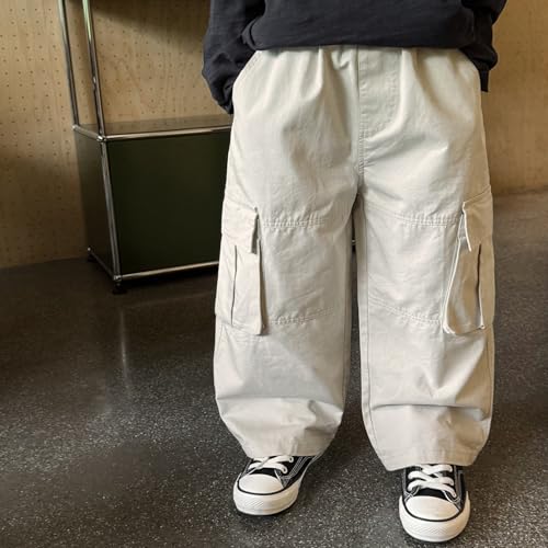 Boys Cargo Pants Casual Solid Color Outdoor Trouser with Multi Pockets Soft Fashion School Pants for Boys 4-12 Years2
