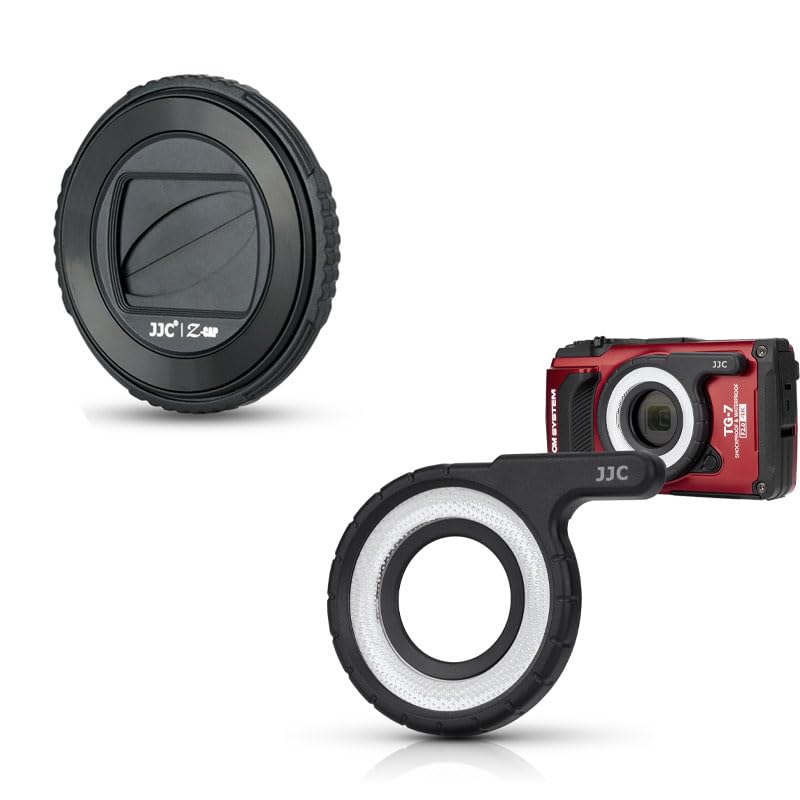 LED Light Guide Ring for TG-7 TG-6 TG-5 TG-4 TG-2+Lens Protector Cover for Olympus TG Series