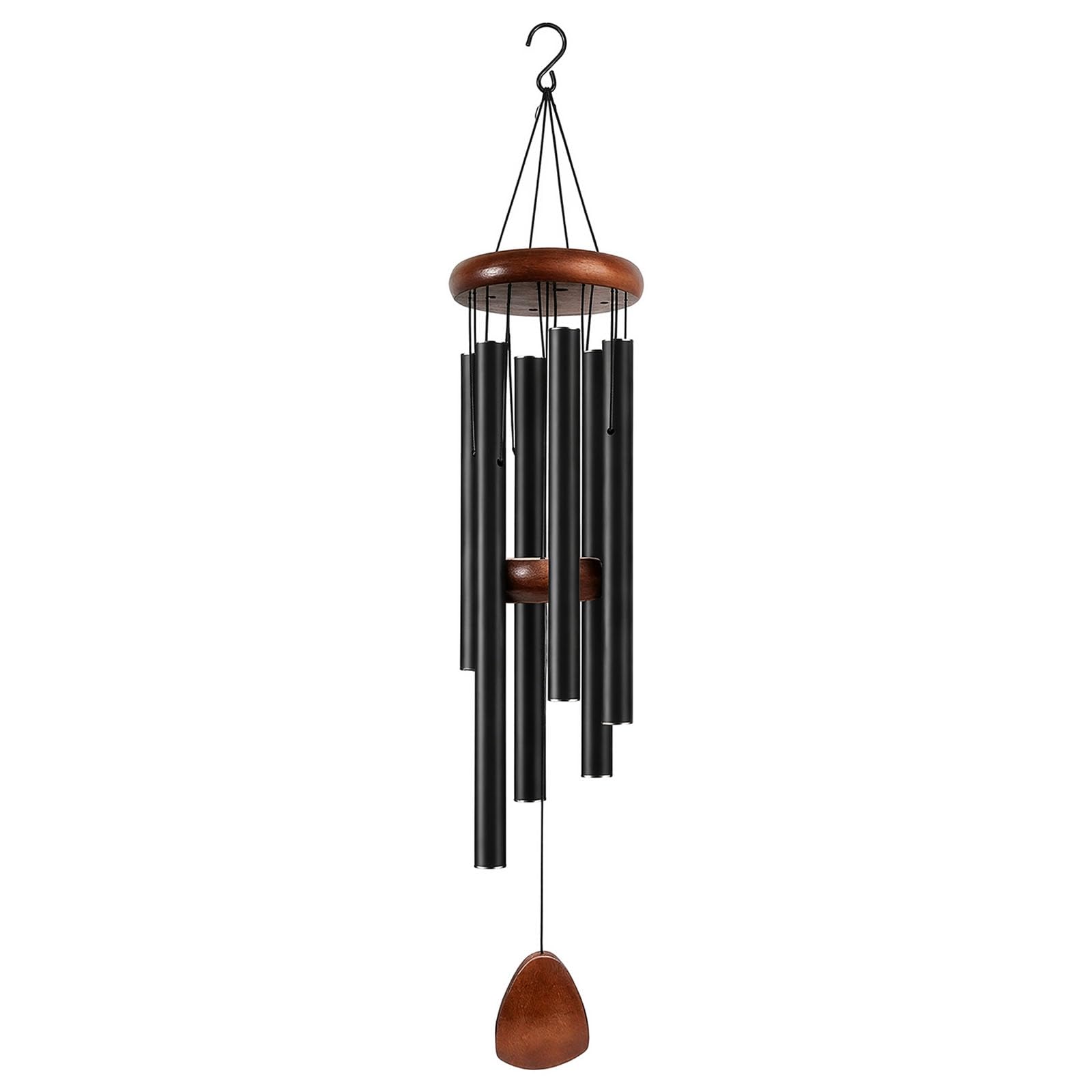 Msjuwek Memorial Wind Chimes for Outside, 27 Inch Waterproof Aluminum Tubes Wind Chime with Deep Resonant Tone, Premium Wooden Outdoor Decor for Garden, Patio, Yard and Home Gifts