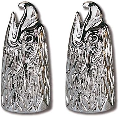Zodiac 282005 Eagle Head Tire Valve Stem Dust Cap Covers (2), Chrome