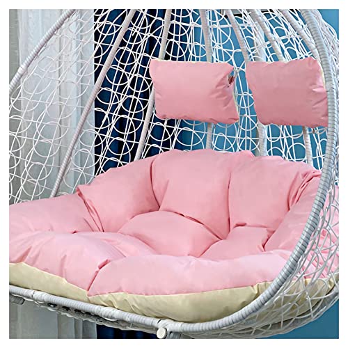 Fauteuil à bascule Oeuf Suspendu pour 1/2 Personne Rattan Balcon Jardin Lavable Rose 125 × 100 cm
