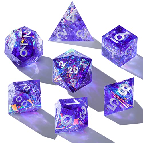 D&D Dice, Dnd 7Pcs Handmade Polyhedral Dice Set For Dungeons And Dragons Shadowrun,Pathfinder,Savage World (Uncharted) #TOP3