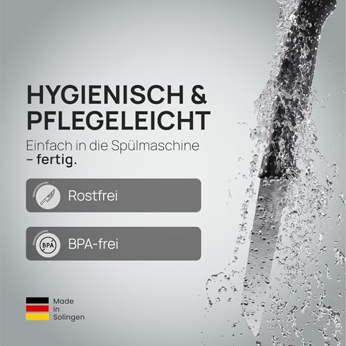Foto von Schwertkrone Solingen 4er-Set Gemüsemesser, Allzweckmesser, spülmaschinengeeignet, gerade und gebogen, rostfrei - Germany