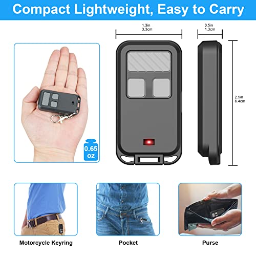 890Max Garage Door Opener Remote, 2 Replacement For Liftmaster/Chamberlain/Craftsman, Universal 3-Button Garage Door Opener Remote With Mini Key Chain For Purple Red Yellow Orange Green Learn Buttons #TOP2