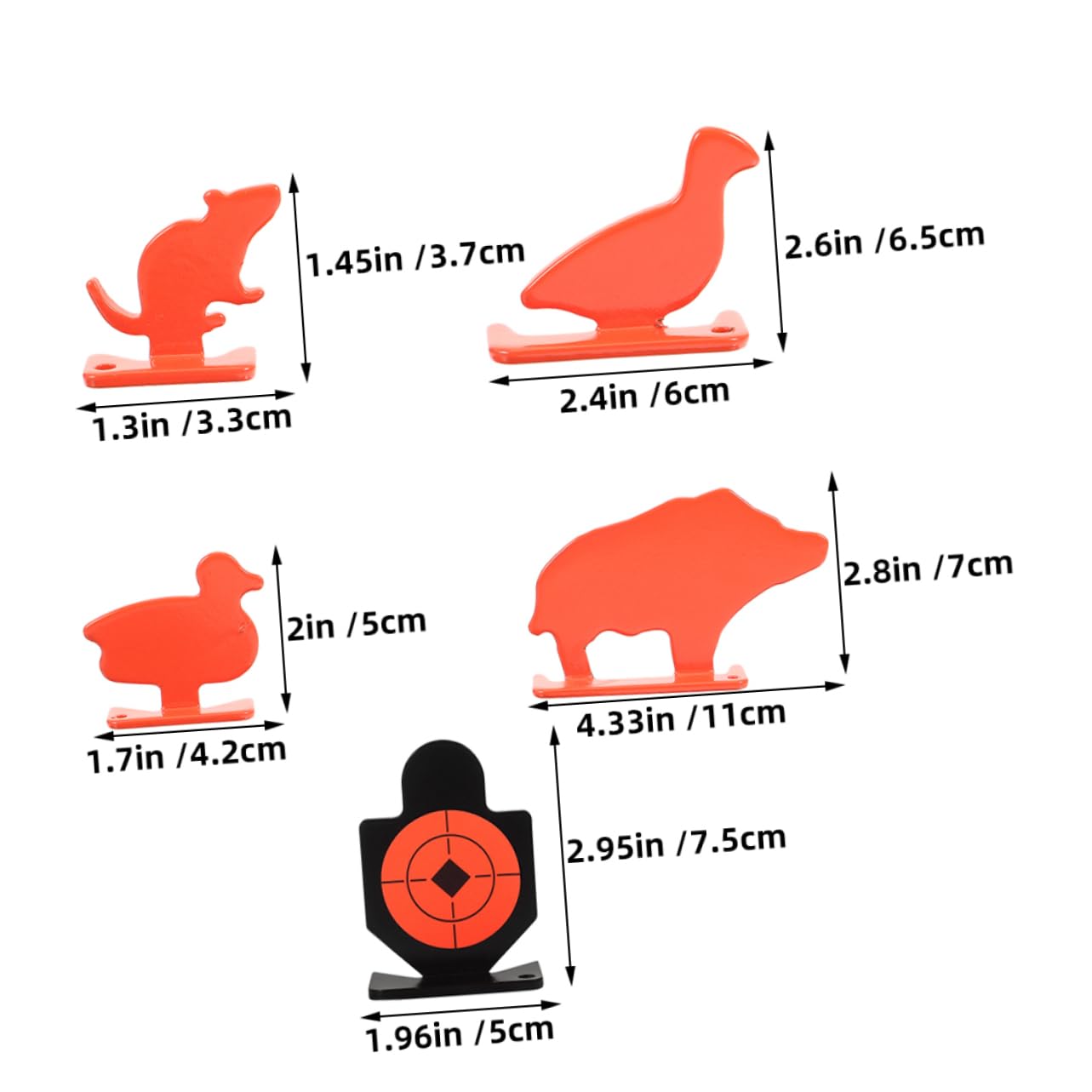 VANZACK 8Pcs Metal Animal Targets Brightly Colored Deer Targets for Archery Practice Enhanced Visibility for Improved Accuracy Durable Steel Construction