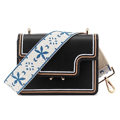 Image of Wide Shoulder Strap Adjustable Replacement Belt Guitar Style Crossbody Bag Handbag Strap Multicolor Canvas Straps(Wide:2in)(Color75)
