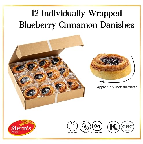 Holiday Gift Basket, Fruit Danish Pastries | Gourmet Christmas Holiday Corporate Food Gifts in Gift box |12 Individually Wrapped BLUEBERRY Filled Cinnamon Buns | Halloween,Thanksgiving-Stern’s Bakery - Image 3