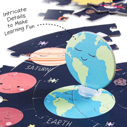 Image of Intelliskills Premium Pick-A-Planet Solar Jigsaw Puzzle for Kids, 3D Puzzle With Double-Sided Flashcards &Stands, Educational Space Puzzle for 3+ Year Old, Birthday Gift for Boys &Girls, BIS Certified
