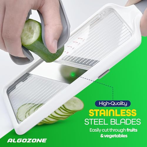 Premium Grip Handheld Mandoline for Kitchen - Adjustable 3-Function Thickness, Safety Hand Guard, Multi-Purpose Vegetable Chopper & Fruit Cutter, Cheese Slicer, Onion Potato Salad Food - Image 6