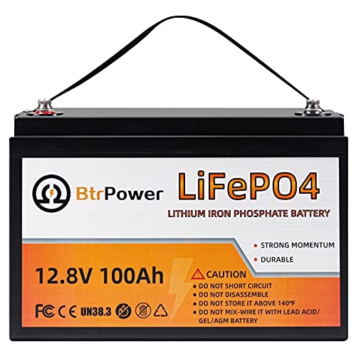 Image of 12V Lithium Battery-100Ah Lithium Phosphate Iron LiFePO4 Deep Cycle Battery,100A BMS,4000+ Cycles,Perfect for RV,Trolling Motor,Home Storage,Solar Power System and Outdoor Camping
