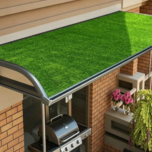 Césped artificial verde Toddmomy de 200x50x1cm de plástico para techo de garaje 8