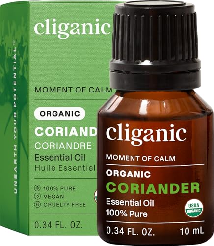 Image of Cliganic Organic Coriander Seed Essential Oil, 100% Pure Natural for Aromatherapy | Non-GMO Verified