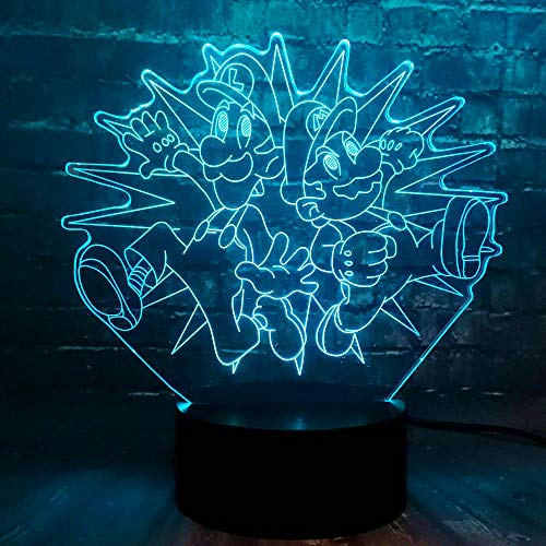 Preisvergleich Produktbild 3D Nachtlicht Anime-Spielfiguren Illusion Lampe Led Stimmungslicht Fernbedienung Nachttischlampe 7 Farben Ändern Touch Switch Schreibtisch Lampen Geburtstagsgeschenk Spielzeug