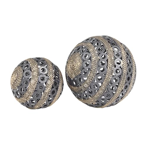 Deco 79 Metal Geometric Decorative Sculpture Home Decor Statues, Set of 2 Accent Figurines 8", 6"W, Gray by Deco 79 - Image 4