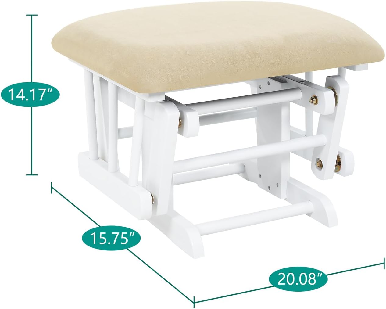 HomeStock Brisbane Glider and Ottoman Set White/Cream