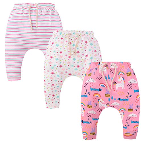 CuteOn Toddler Boys Girls Sweeatpants Trousers Striped Jogger Pants 3Pack 6M/12M/18M/24M/36M