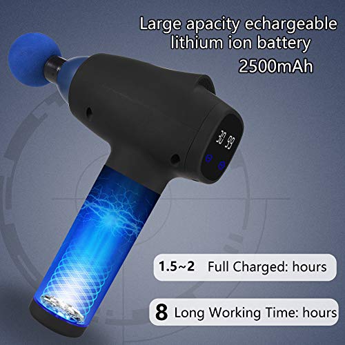 Muscle Massage Gun, Percussion Massage Gun for Athletes Deep Tissue Massager Impact Device Handheld Muscle Electric Gun with 6 Massage Heads 30 Speed High-Intensity Vibration Helps Relieve Soreness - Thumbnail 2