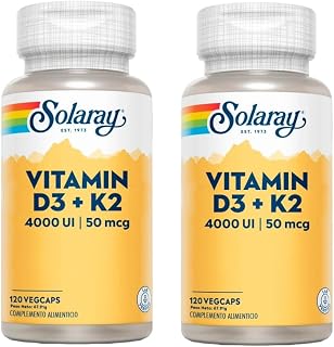 Pack 2 Unidades | Vitamin D3 + K2-120 cápsulas | Solaray