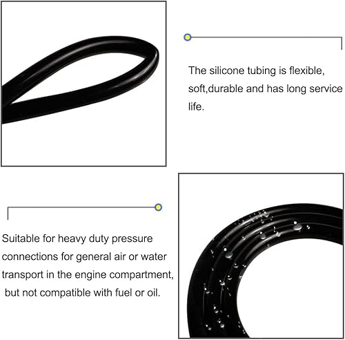 Miniatura 5 de QuQuyi Manguera de silicona de 58 pulgadas (0.630in) de diámetro interior x 78 pulgadas (0.906in) de diámetro exterior, manguera de aire de silicona